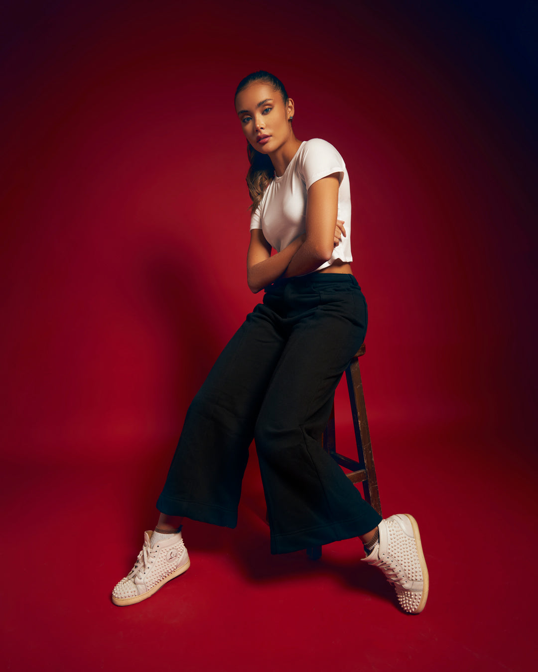 American Lambster Pantalón Bota Campana Mujer – Tiro Alto Stretch, Colores varios