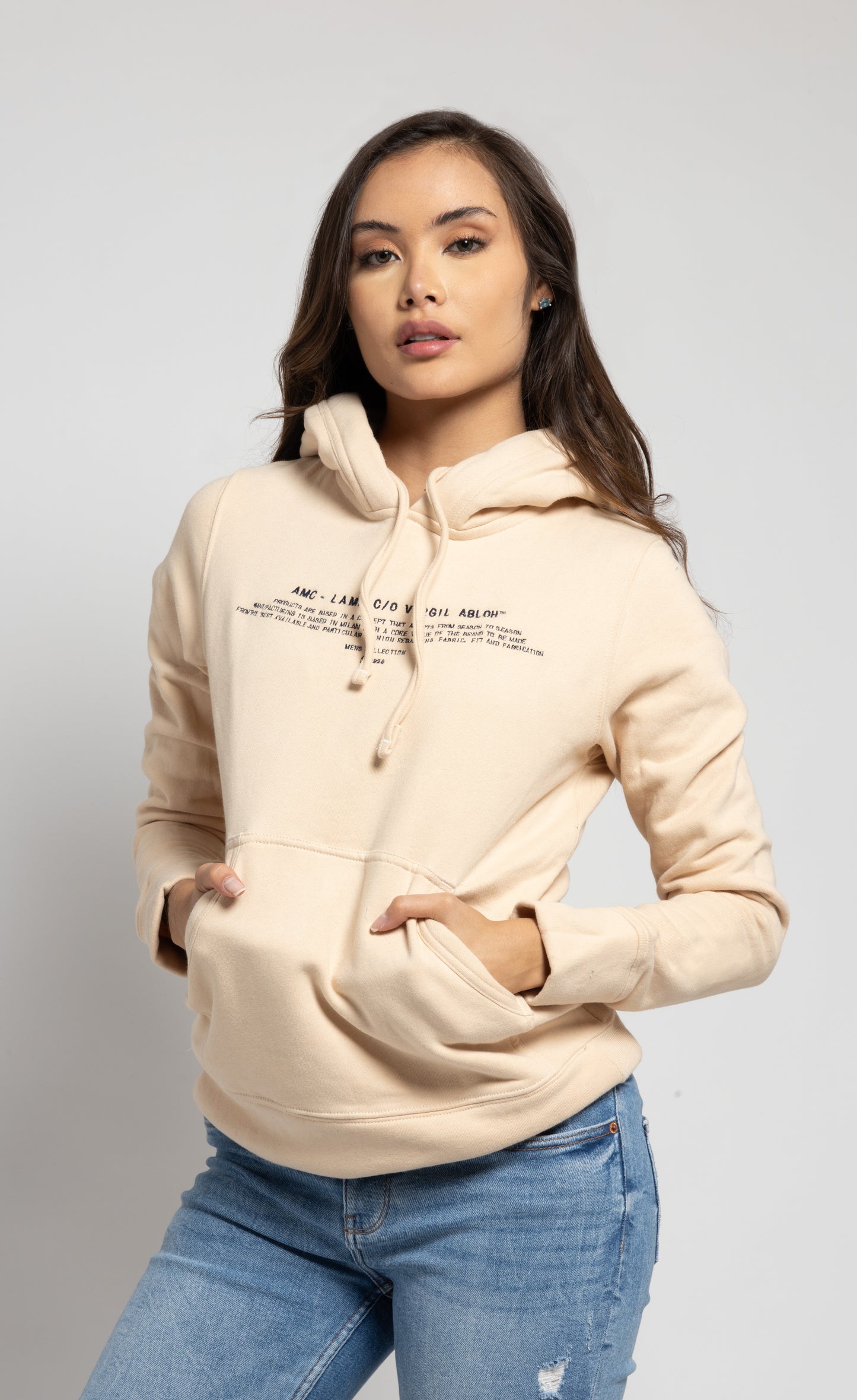 Sudadera Beige de Mujer con Capucha – American Lambster