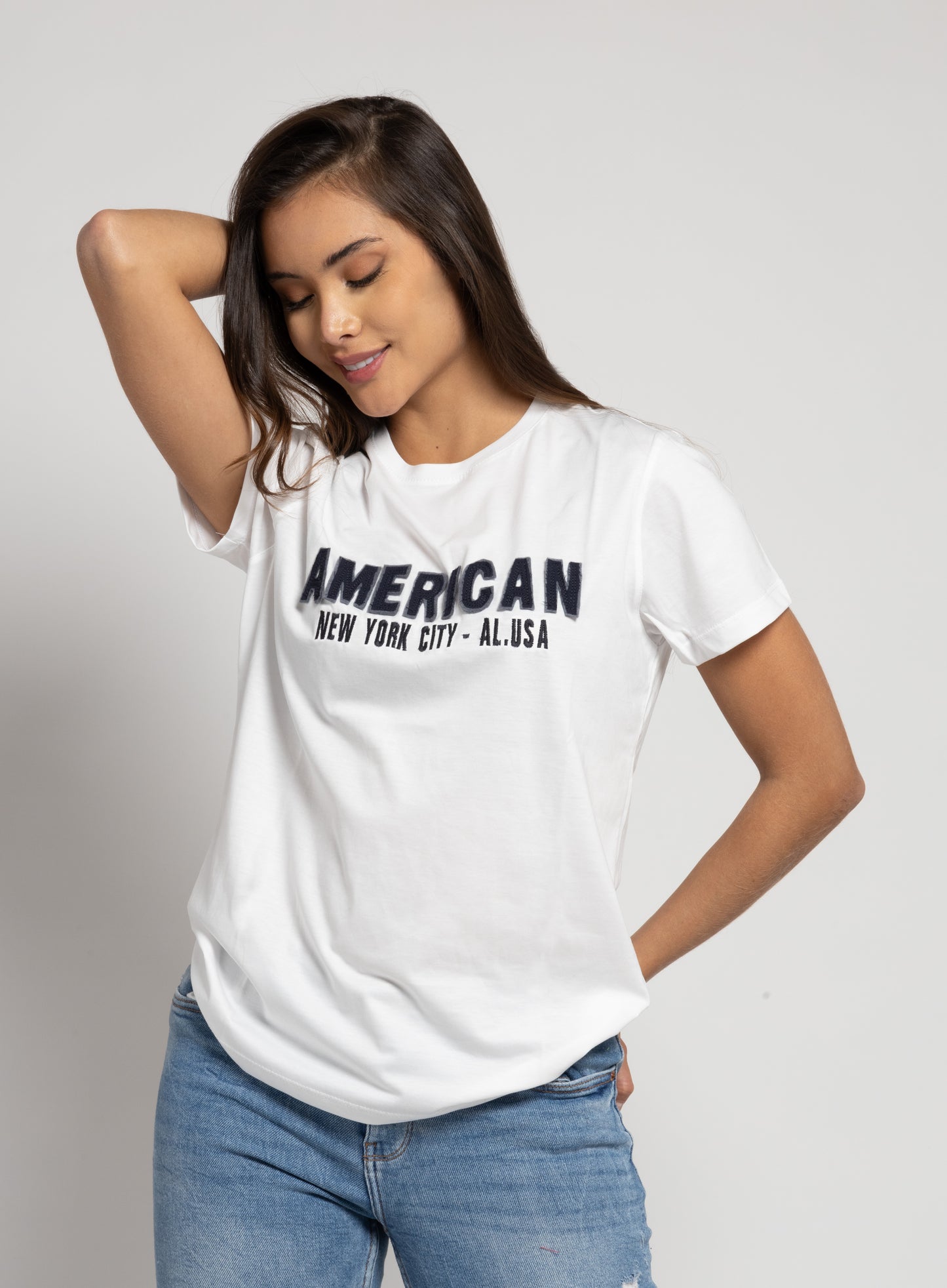 Camiseta de Mujer Manga Corta en Algodón Pima